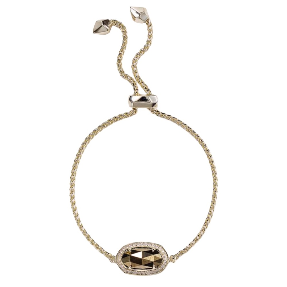 KENDRA SCOTT • Gold Eve Slider Pyrite Stone Crystal Bracelet